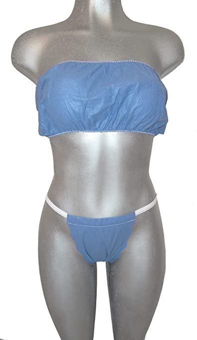 TANGA ESTÁNDAR Y TOP DESECHABLE AZUL