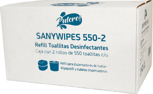 REPUESTO TOALLAS SANITIZANTES 550 PZAS (CAJA 2 ROLLOS)