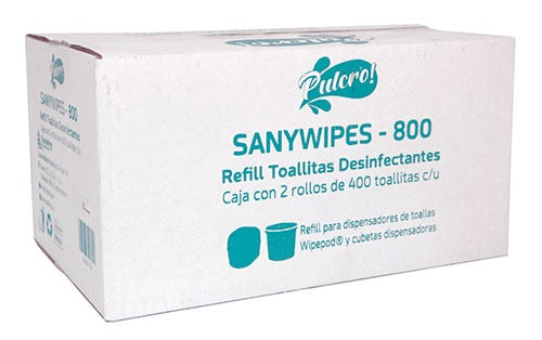 REPUESTO TOALLAS SANITIZANTES 400 PZAS (CAJA 2 ROLLOS)